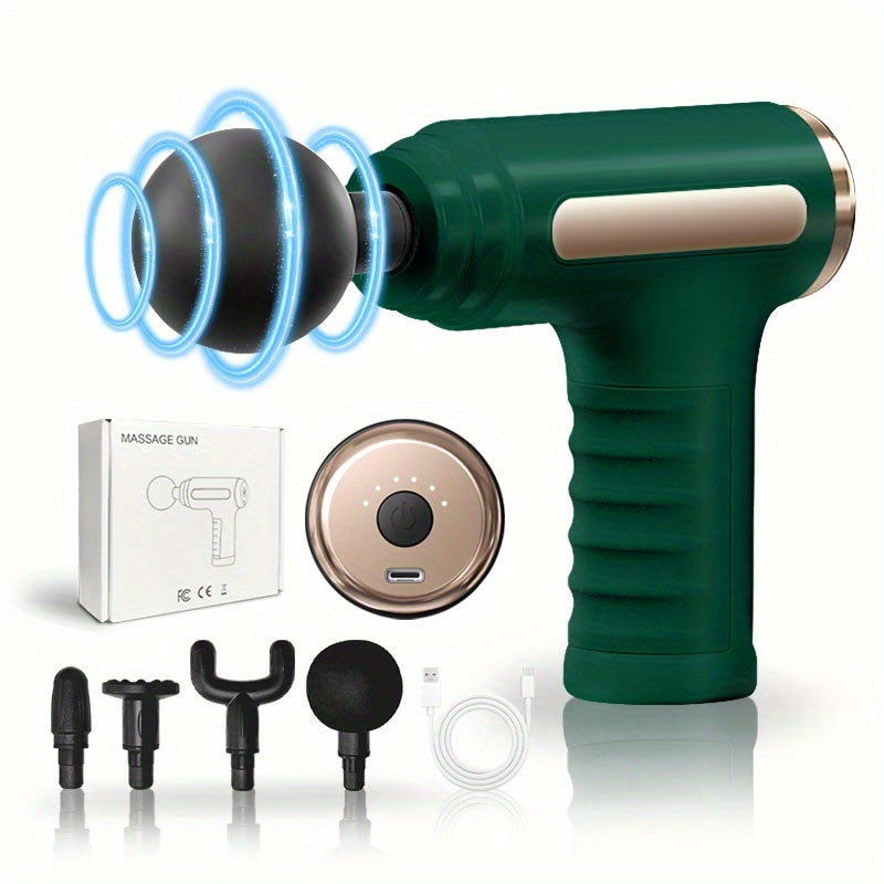 Deep Tissue Massage Gun 10 Speed – USB Rechargeable Handheld Tapping Massager with 4 Massage Heads, Portable for Travel Home Gym, Electric Body Muscle Relaxer Fitness Gift | ShopVora CA
