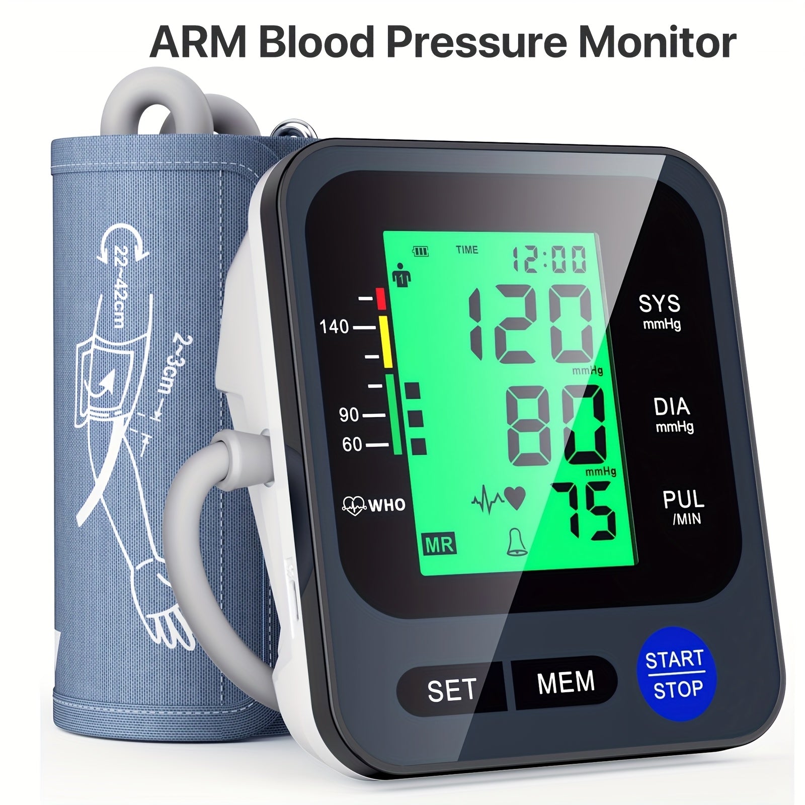 Wrist Blood Pressure Monitor – Portable Automatic Home BP Machine, Dual User Mode, 99 Memory, Color-Coded Backlit Display, One-Touch Reading, USB/Battery, Adjustable Cuff