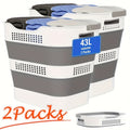 Space-Saving Closet Organization Systems 11.36gal Collapsible Laundry Hamper - Durable, Foldable Plastic Basket With Handles For Easy Storage & Organization Closet Organizers And Storage, Laundry Baskets