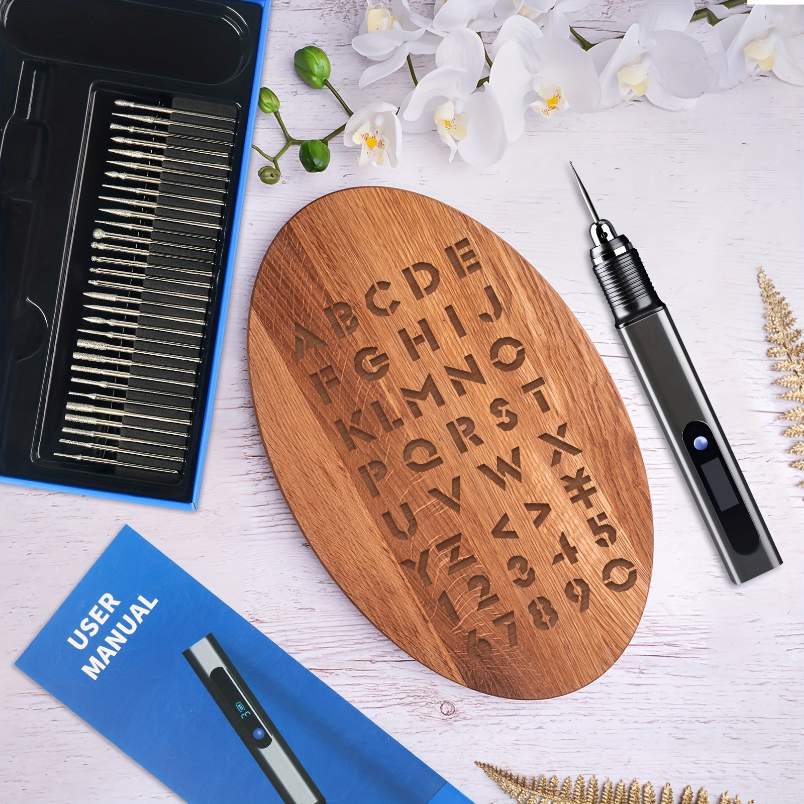Electric Engraving Pen with 30 Drill Bits, USB Rechargeable Engraving Pen, Professional Mini Engraving Machine Portable Tool The Perfect Gift for Mother'S Day