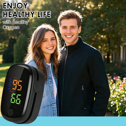 OLED Fingertip Pulse Oximeter – Medical-Grade SpO2 Blood Oxygen & Heart Rate Monitor, Fast Accurate Readings, Black Design, Portable for Home & Outdoor Use | ShopVora CA