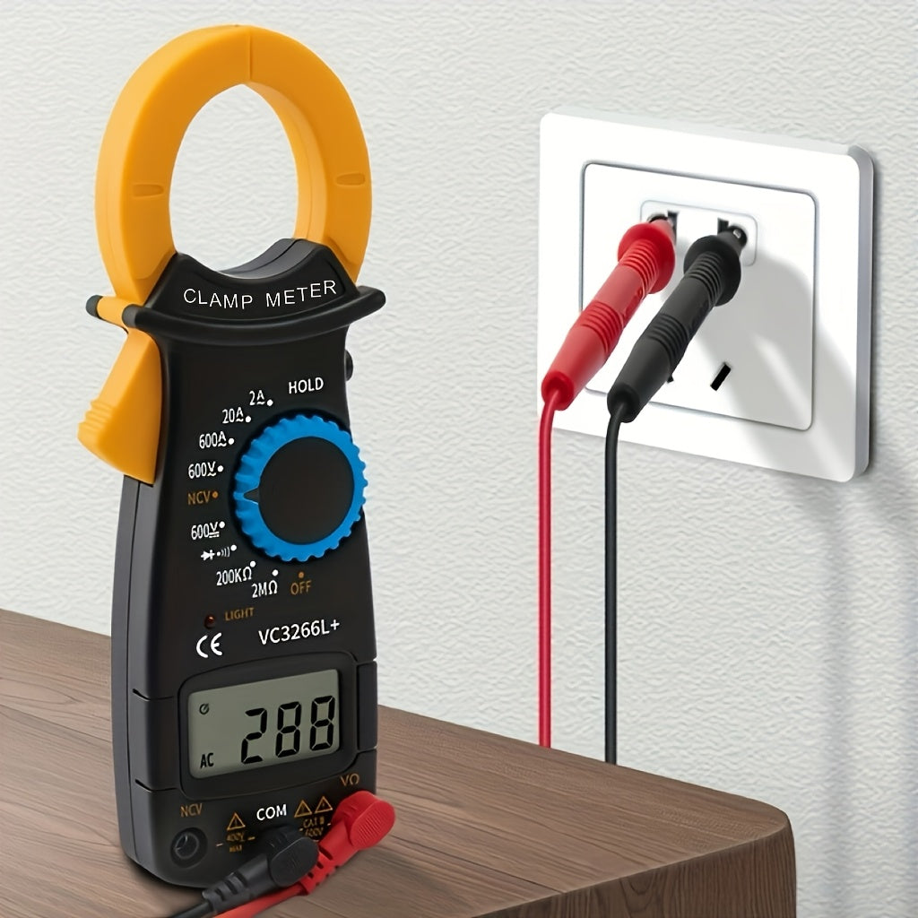 Clamp-On Multimeter Ammeter Set with Measuring Pen – 4000 Count Digital Clamp Meter for Current, Voltage, Capacitance, Resistance & NCV Detection with Buzzer