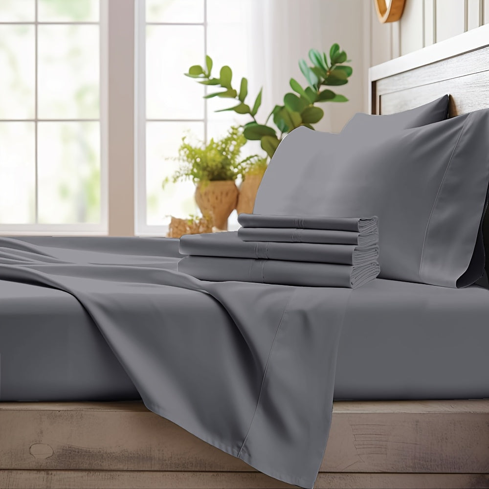 Extra Deep Pocket Cooling Bed Sheets Set – Breathable Wrinkle-Free Soft Bedding for Kids, Women & Men – Hotel Luxury Fitted Sheet Set, Light Blue, Twin Full Queen King