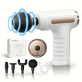Massage Gun Deep Tissue Tapping Massager USB Rechargeable 4 Massage Heads Travel Home Use Handheld Electric Massage Body Muscles 10 Speed Fitness