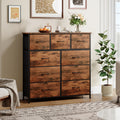 9-Drawer Fabric Dresser Storage Tower – Tall Chest Organizer with Large Capacity Fabric Bins for Bedroom, Entryway & Closet, Sturdy Freestanding Clothes Storage Unit
