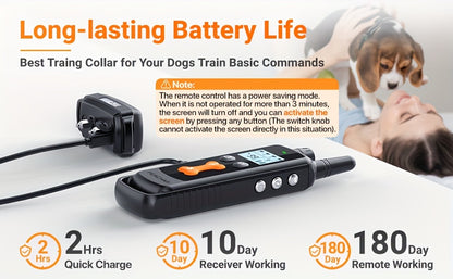 Dog Training Collar with Remote – IP68 Rechargeable E Collar, 4 Modes Beep Vibration Shock & Safety Lock for Medium Large Dogs 40–120 lbs