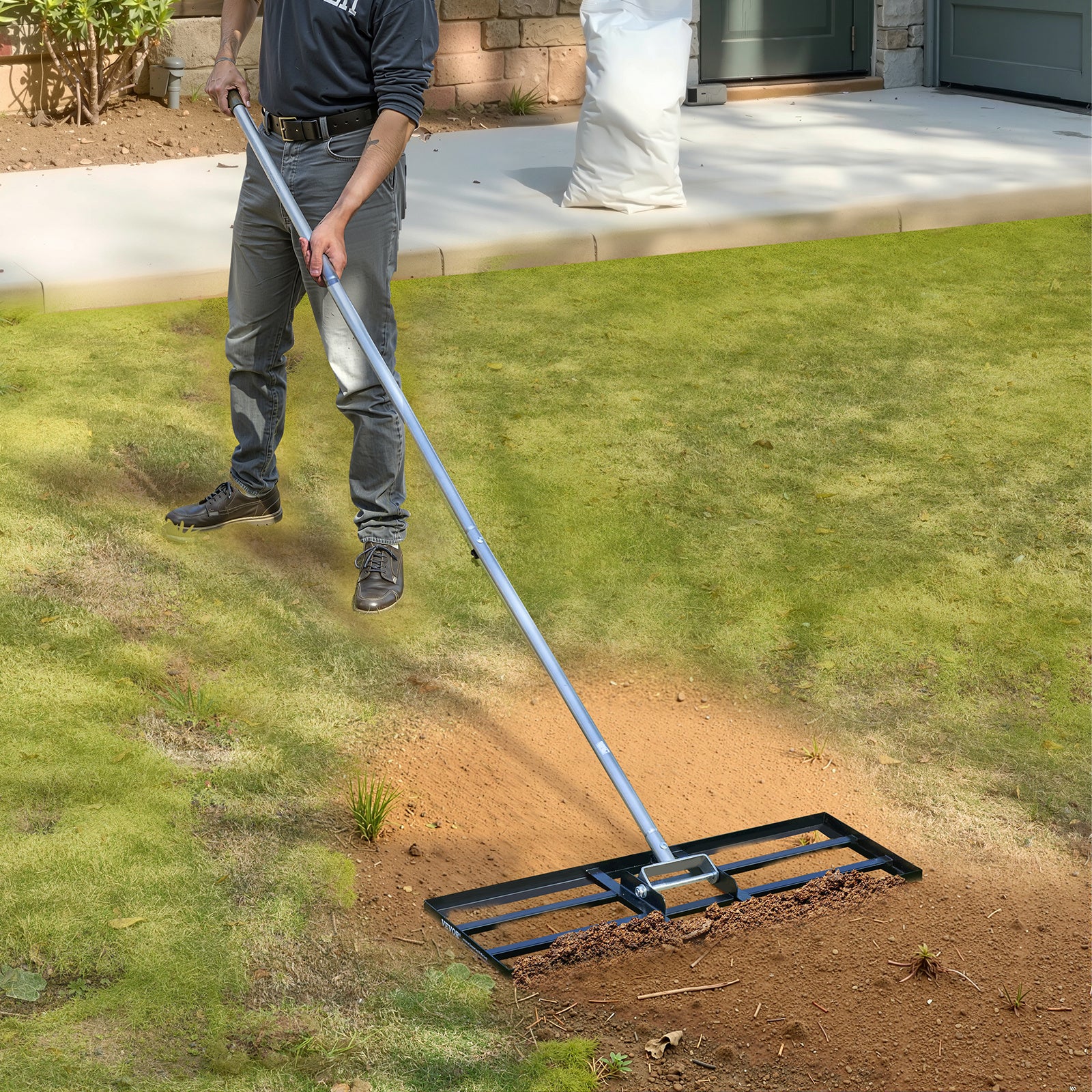 VEVOR Lawn Leveling Rake Q235 Carbon Steel – 10x30/36/48in Blade, 83.9in Adjustable Handle, 180° Rotating, 11.9 lbs, Leveling Tool for Yard Lawn Golf Course Farm Garden | Canada