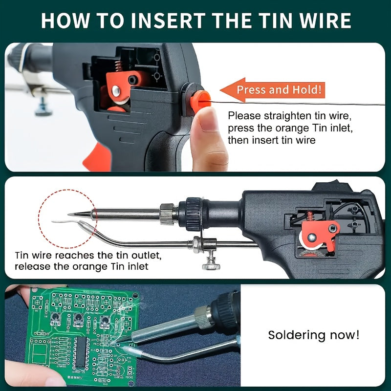 Handheld Automatic Welding Torch with Adjustable Rubber Bracket for Circuit Boards, Projects And Electronic Repairs Ergonomic Design Precise Control And Comfortable Grip