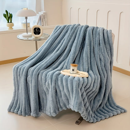 Faux Rabbit Hair Reversible Fleece Blanket – Thickened Extra Large Soft Thermal Throw for Bed, Sofa, Office & Camping | All-Season Nap Blanket | Throw to King Size | 4 Colours | ShopVora CA