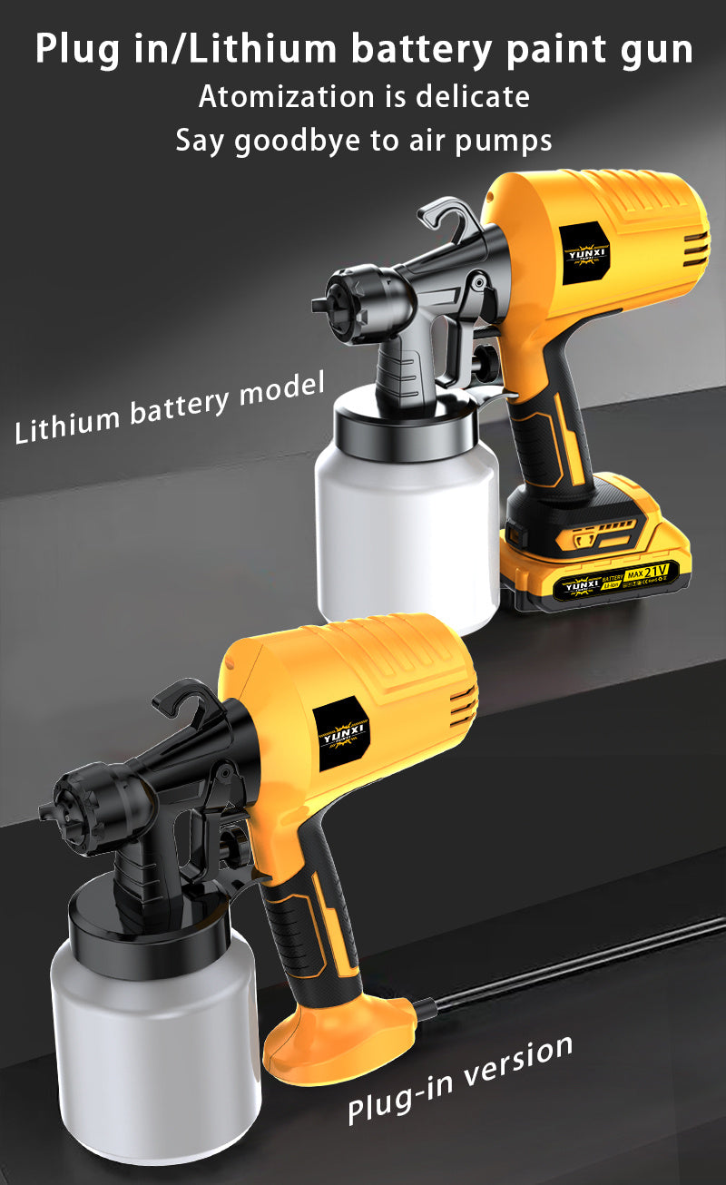 Cordless Paint Sprayer with Rechargeable Battery - High Pressure Electric Spray Gun for Easy and Efficient Painting of Furniture, Cabinets, Fences, Walls, and Doors - Ideal for Home Decoration and DIY Renovation Projects, Simplifies Cleaning Process