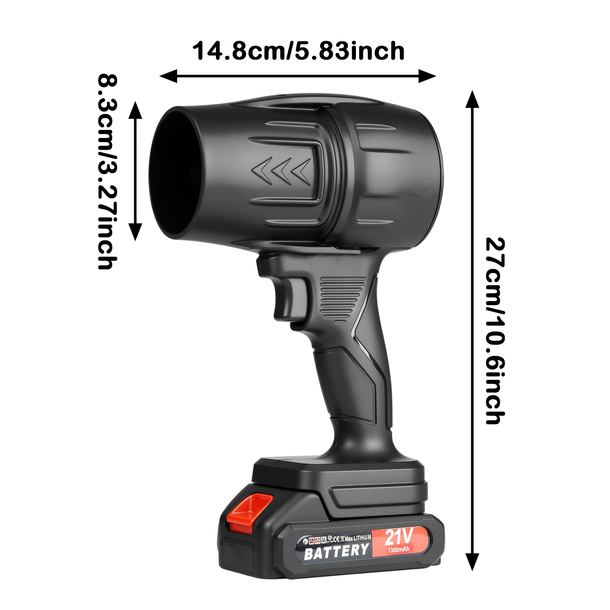 21V Electric Cordless Leaf Blower, Handheld High-Power Air Blower, Equipped with Lithium Battery, Lightweight And Portable, Powerful, Suitable for Patios, Outdoors, Gardens, Indoors, And Cars