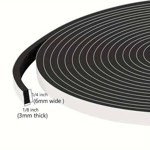 50ft Weather Stripping Door Seal Strip - High Density Foam Insulation Tape Roll for Door Frame, Window & Air Conditioner Gaps - Energy Saving Draft Stopper, Soundproof & Weatherproof Seal