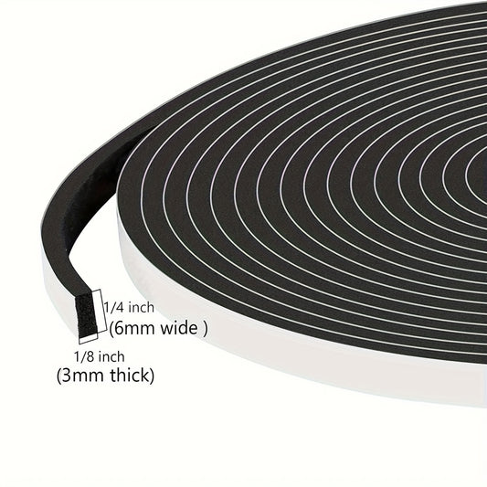 50ft High Density Foam Weather Stripping Door Seal Strip Insulation Tape Roll for Insulating Door Frame, Window, Air Conditioner |