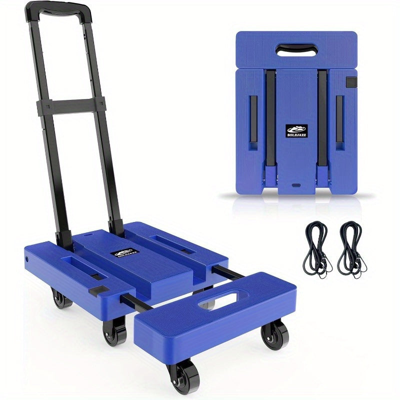 Foldable Hand Truck, 500LB Capacity Handcart, Convertible Hand Truck with Extendable Handle, Hand Truck with 4 Wheels, Portable Hand Truck for Home, Office, And Yard Use. Material Handling