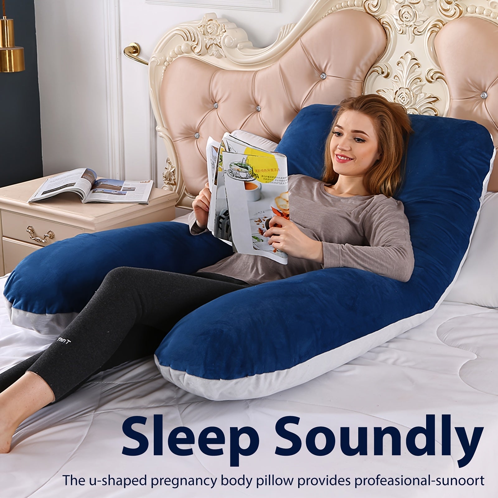 2025 New U-Shaped Pillow Sleep Pillow Companion Pillow Full Body Pillow, Maternity Pillow, Also Perfect for Pets | Comfortable Body Pillow for Sleeping, Back & Belly Support, Christmas, Halloween, Thanksgiving Day Gift for Expectant Mothers