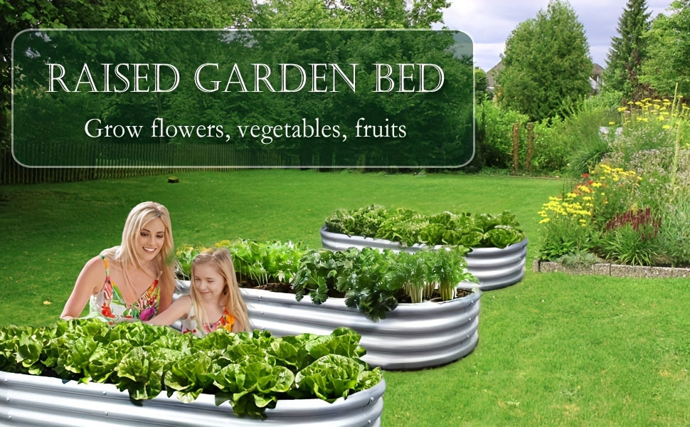 2Pack Galvanized Raised Garden Bed 6X3X1Ft Raised Garden Boxes Outdoor Garden Galvanized Planter Box Stock Tank for Vegetables Planting Flowers Herb (6X3X1 FT/180 X 90 X 29 CM)