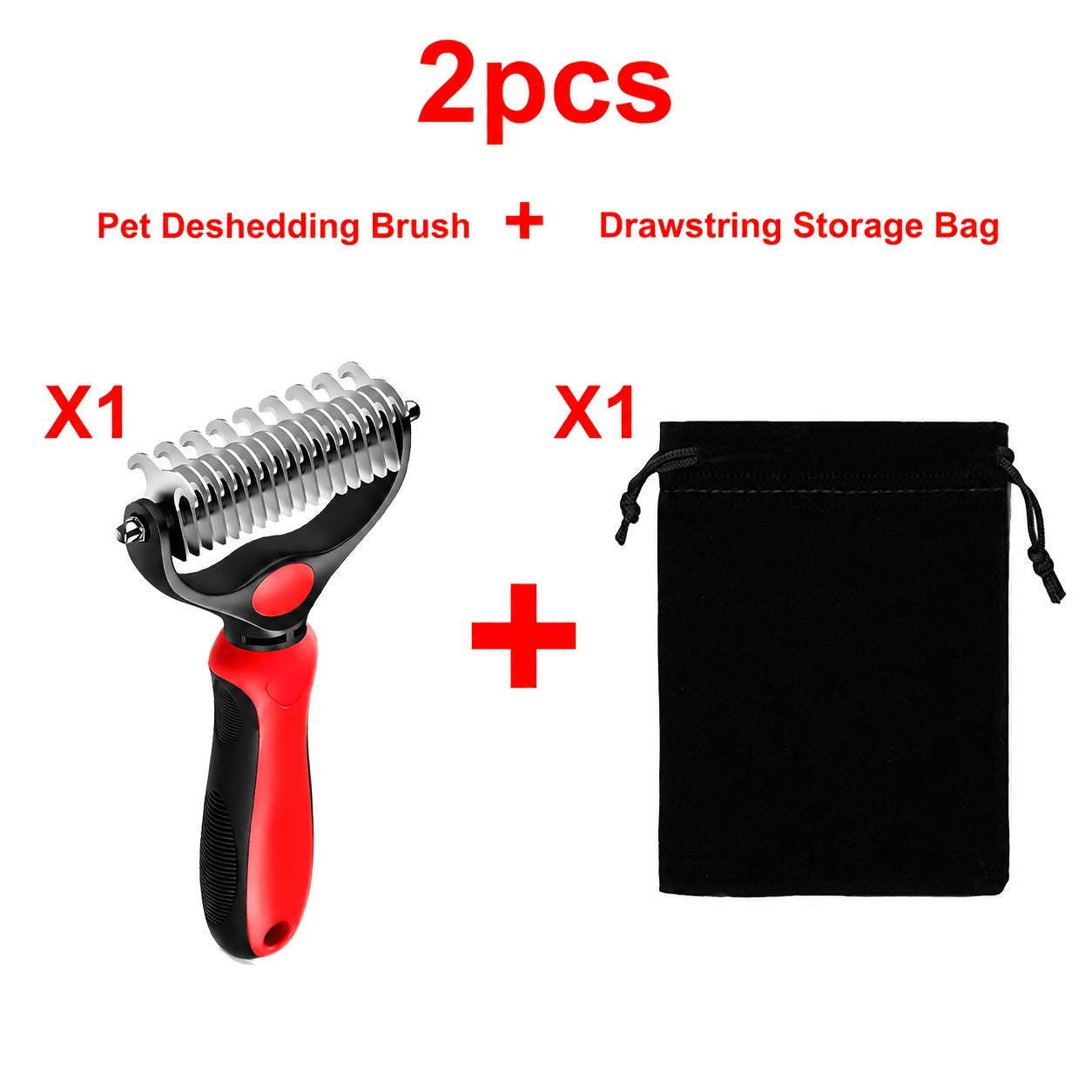 Double-Sided Pet Dematting Comb for Cats & Dogs – Wide Stainless Steel Teeth for Detangling, Deshedding & Thinning Fur, Removes Hairballs & Knots