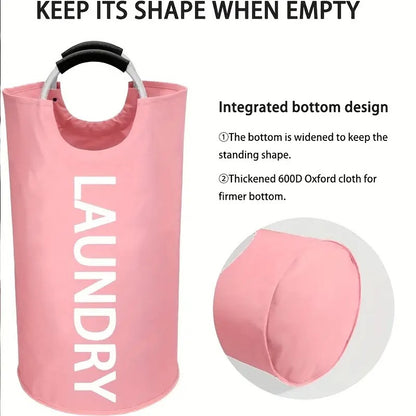 95L Foldable Laundry Basket with Soft Padded Handle – Large Collapsible Clothes Hamper for Bathroom, Bedroom, Laundry Room, Balcony & Dorm, Waterproof Fabric Storage Bin