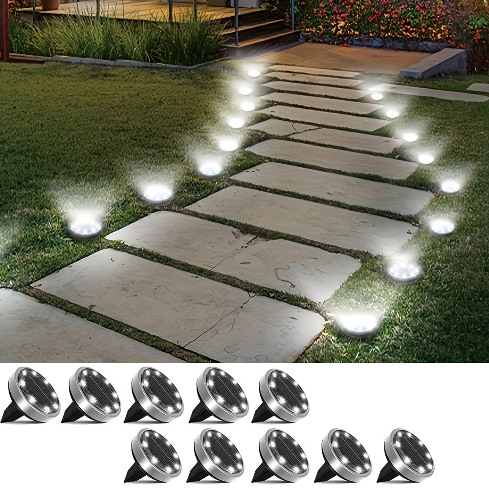 IP44 Solar In-Ground Lights 8 LED – Regular & Mini Versions, Auto On/Off, 4-20 Pack for Garden, Pathway, Driveway, Stairs, Deck & Swimming Pool | ShopVora CA