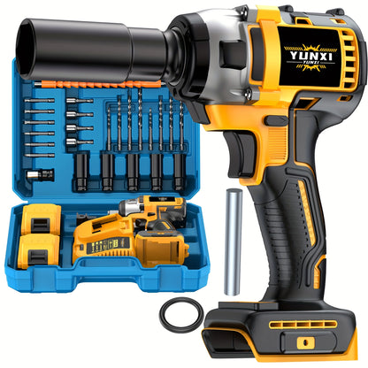 Cordless Impact Wrench Kit 21V Brushless with Lithium Battery – Wireless Impact Gun & Drill Combo, Optional Toolbox, Charger & Sockets | High-Torque Power Tool for Car & Home Use, Great Gift for Men