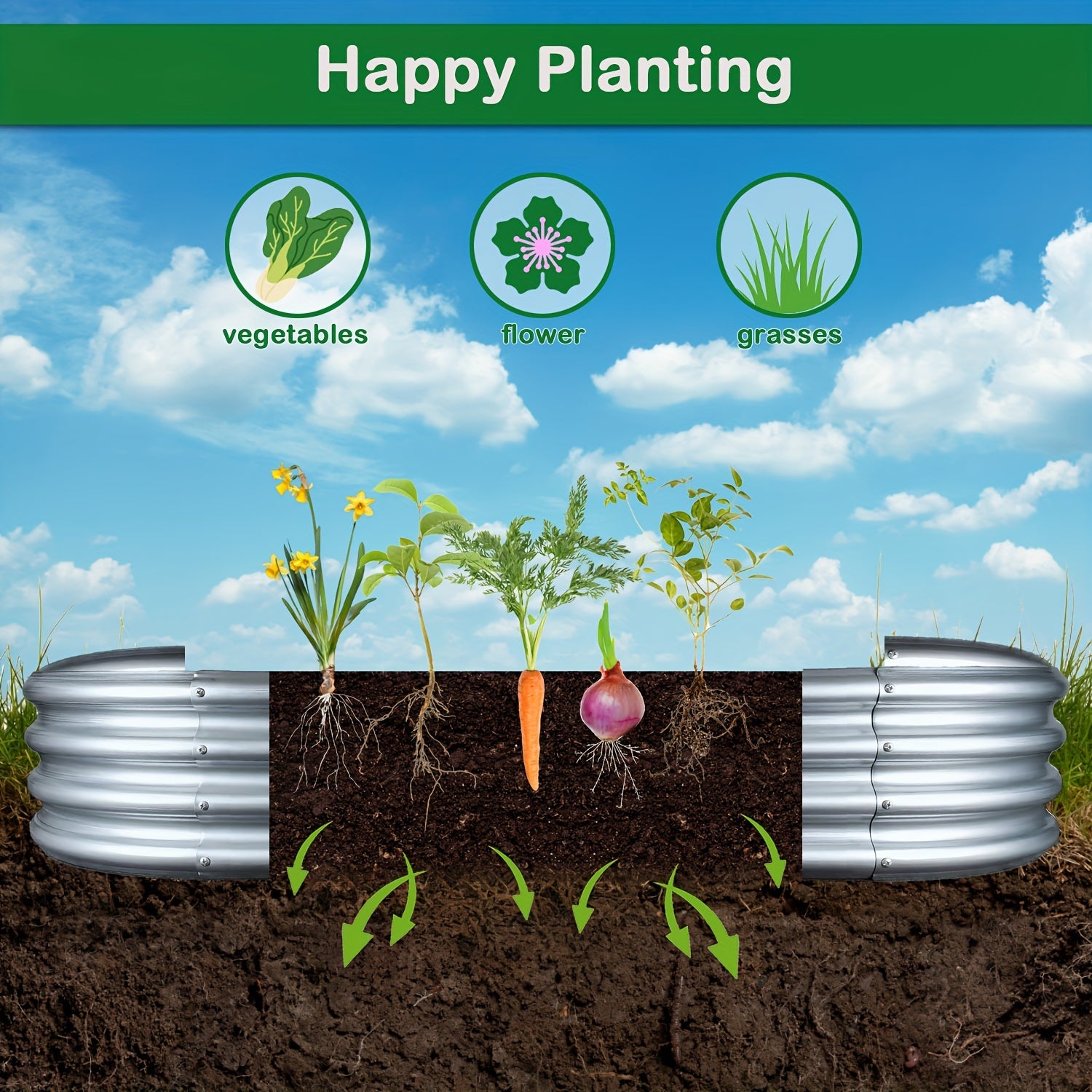 2Pack Galvanized Raised Garden Bed 6X3X1Ft Raised Garden Boxes Outdoor Garden Galvanized Planter Box Stock Tank for Vegetables Planting Flowers Herb (6X3X1 FT/180 X 90 X 29 CM)