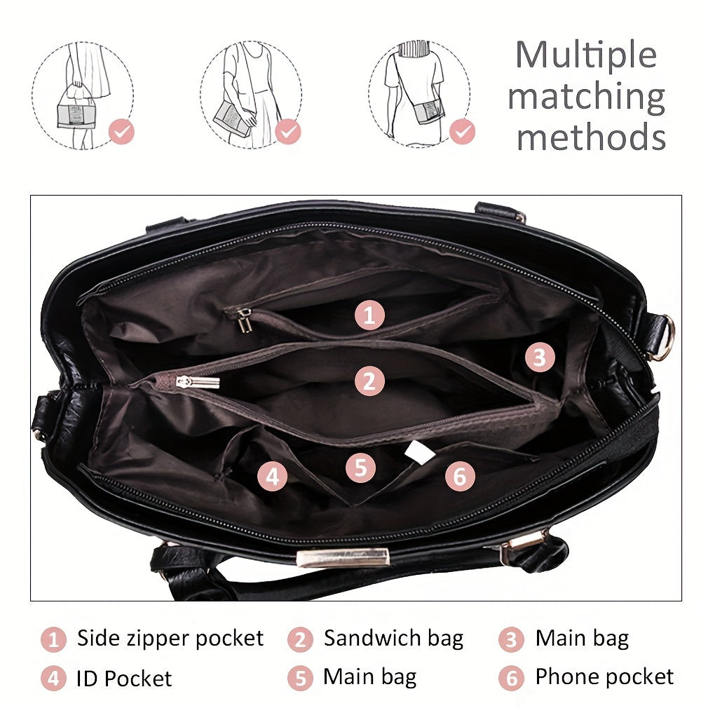 Women's Fashion Satchel Handbag – Stylish Shoulder Tote Purse for Everyday Use | 10 Colours | Crossbody & Handheld Design for Work, Shopping & Casual Outings | ShopVora CA