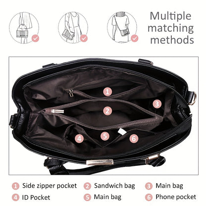 Women's Fashion Satchel Handbag – Stylish Shoulder Tote Purse for Everyday Use | 10 Colours | Crossbody & Handheld Design for Work, Shopping & Casual Outings | ShopVora CA