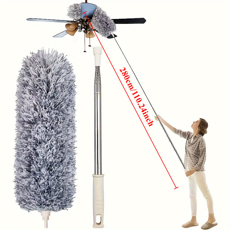 Adjustable And Bendable Microfiber Duster - Washable, Reusable Cleaning Tool for High Ceilings, Furniture, And Cars, 3 Red Thumbs-Up Symbols of Approval, Dusting Tools for Cleaning