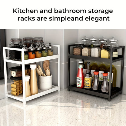 2-Tier Desktop Organizer Countertop Shelf for Cosmetics, Skincare, Perfume, Jewelry & Spices – Bathroom Vanity Organizer, Kitchen Counter Storage, Home Decor