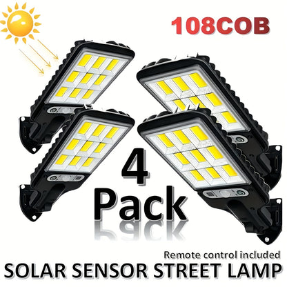 Solar COB Spotlight with Remote Control & Motion Sensor – High-Brightness IP44 Waterproof Outdoor Solar Flood Light for Garden, Villa, Courtyard & Patio, 2 or 4 Pack
