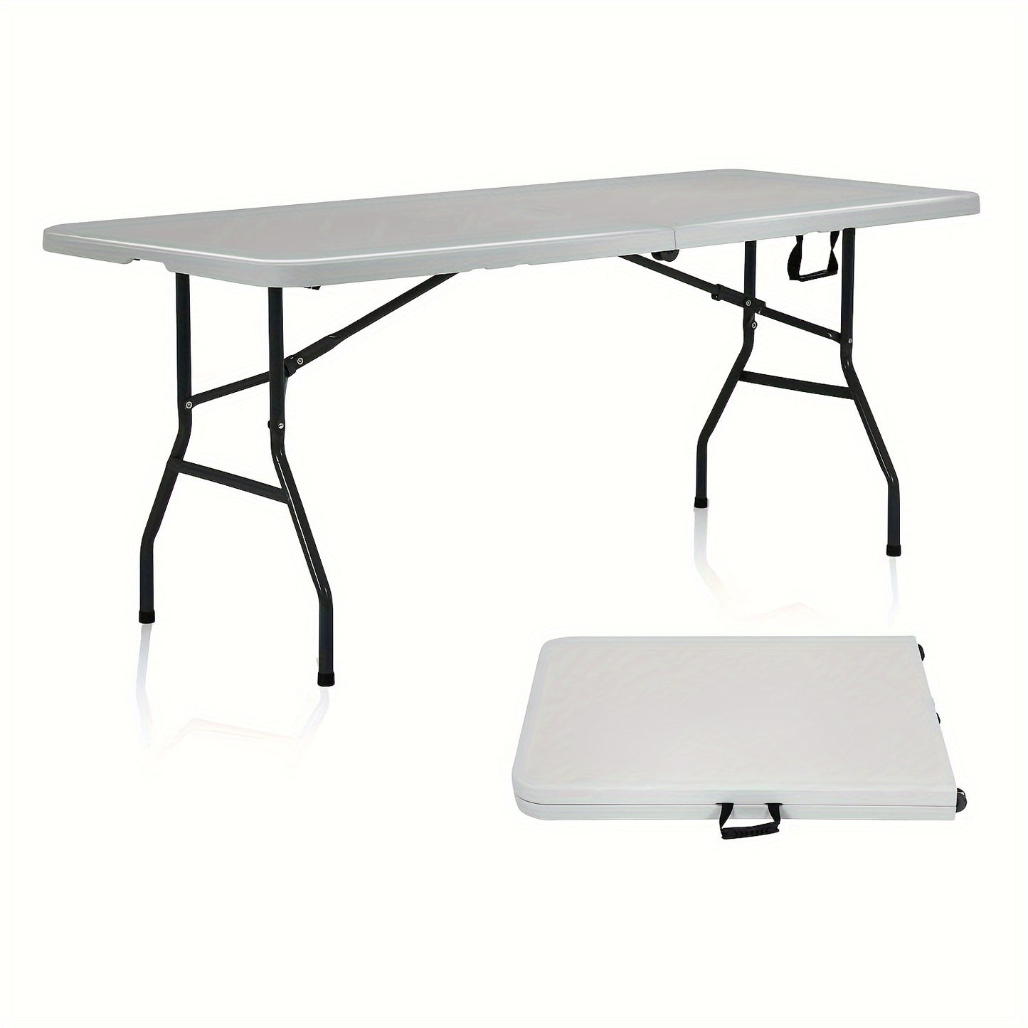 Outdoor Folding Table 4FT 6FT Portable Plastic Camping Dining Party Table with Carrying Handle Fold Up Table for Picnic BBQ Beach Backyard Events Wedding Market Stall Commercial Use Canada