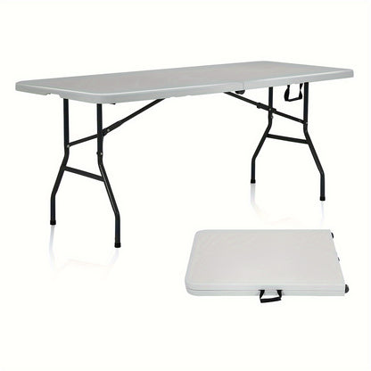 Outdoor Folding Table 4FT 6FT Portable Plastic Camping Dining Party Table with Carrying Handle Fold Up Table for Picnic BBQ Beach Backyard Events Wedding Market Stall Commercial Use Canada