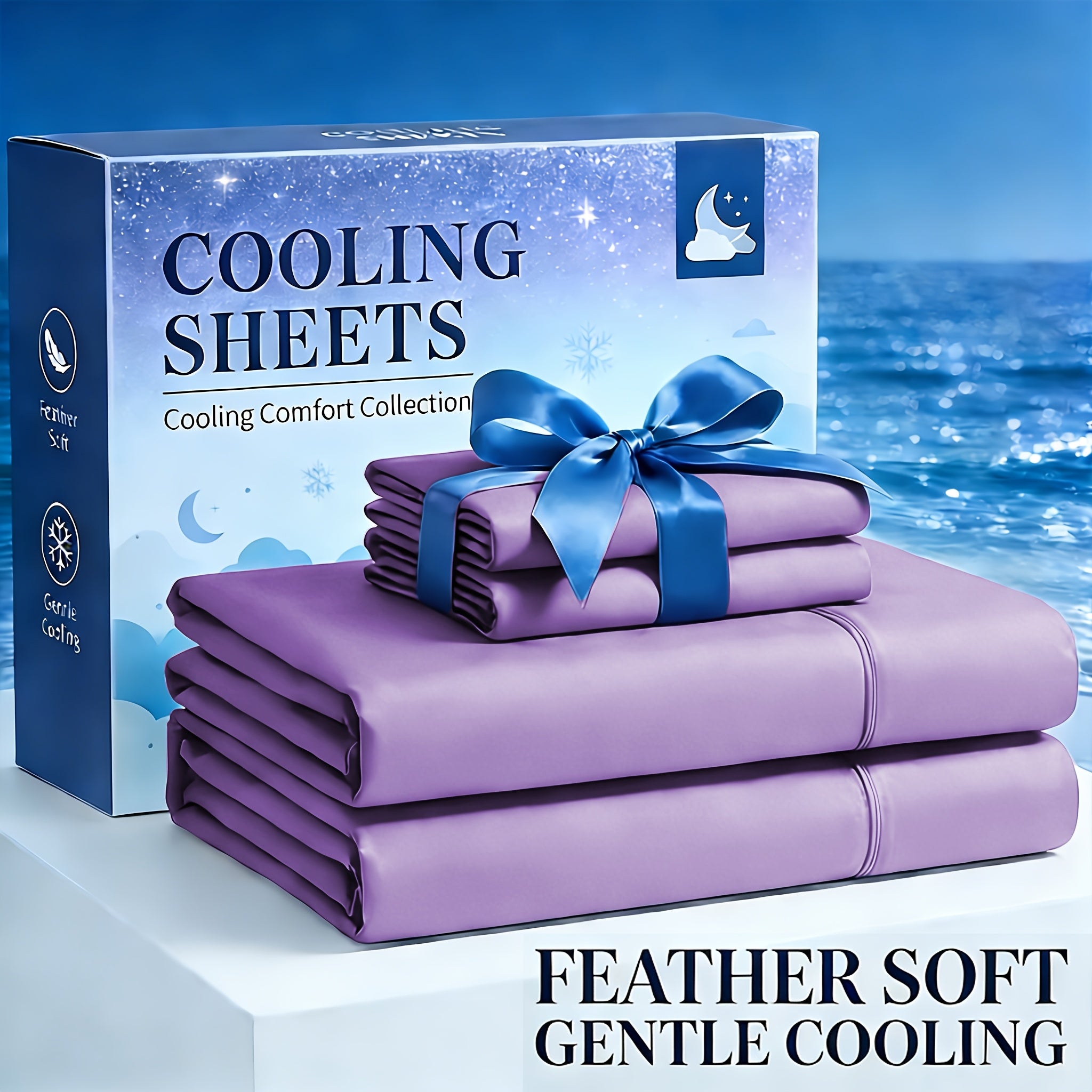 Cooling Bamboo Sheets Deep Pocket 3/4pcs Set – Breathable Viscose Bed Sheet Set for Hot Sleepers, Hotel Luxury Fitted Sheet & Pillowcase, 1660TC Ultra Soft Twin Full Queen King Size