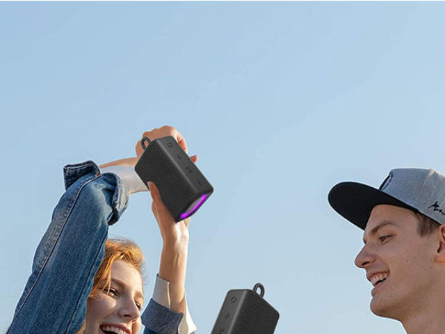 Portable BT Speaker with Lights, Powerful Crystal Clear Sound, All Day Playtime, AUX&TF-Card Input, BT 5.3, TWS Paring,  Wireless Speaker for Friends, Family, Father and Mother Gifts
