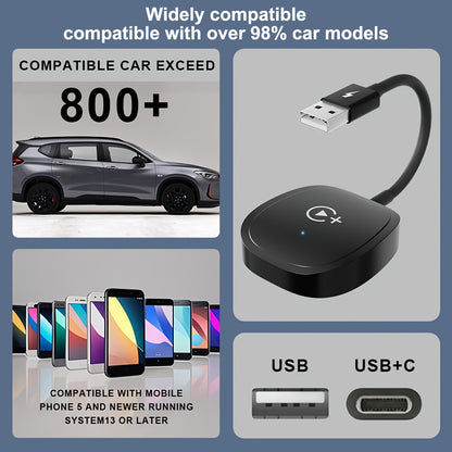 Wireless CarPlay Adapter with Built-In YouTube, TikTok & Netflix — Wired to Wireless Converter, Plug & Play, Fast Connection, Voice Control for iPhone & Car Infotainment Canada