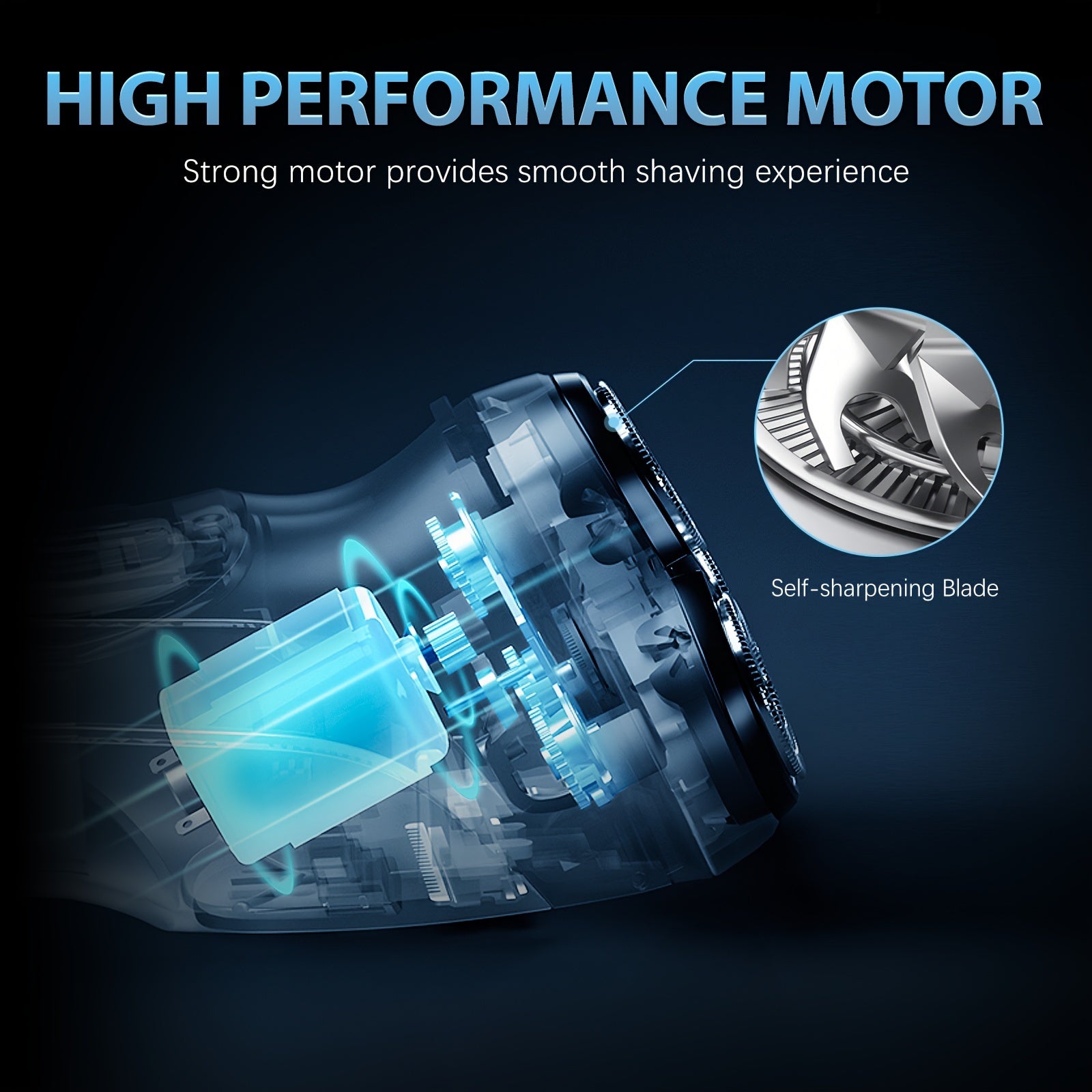 Cordless Electric Shaver for Men: Wet And Dry Rotary Shaver - Quick USB Charging & Gentle on Skin - Includes Pop-Up Trimmer & Precision Blades, Rapid Charging, Ideal Gift