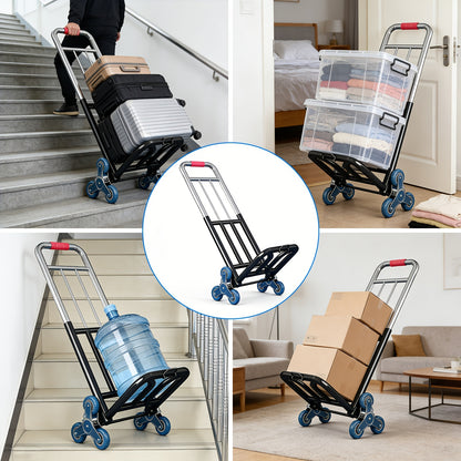 Stair Climbing Hand Truck Folding Dolly – Heavy Duty Portable Trolley Cart for Moving, Groceries, Luggage & Warehouse Use | Load-Bearing Utility Cart