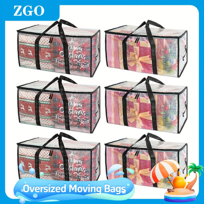 Oversized Moving Bags with Backpack Straps 2/4/6 Pack – Heavy Duty 600D Water-Resistant Storage Totes with Zippers & Handles for Moving, College Dorm, Holiday & Home Organization