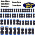 Pneumatic Quick Connector Fittings Push-In Joints for Air Tubing, PU4/6/8/10/12 Air Hose Connectors, Pneumatic Tube Fittings for Compressor & Air Lines