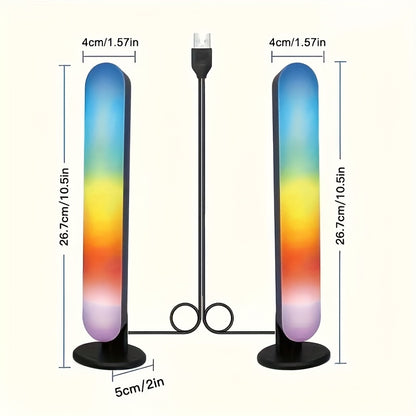 RGB LED Strip Light Geometric Table Lamp – USB Powered, Remote Control, Color-Changing Mood Light for Gaming, TV Backlighting, Room & Party Decoration