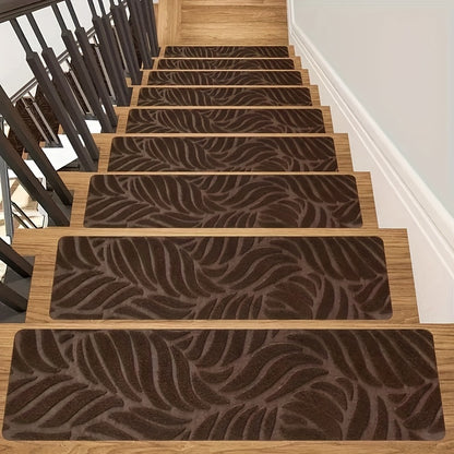 Non-Slip Stair Treads 15-Pack 8"x30" Grey – Peel & Stick Self-Adhesive Washable Polyester Pads for Wooden Steps, Indoor Stair Covers for Home Safety Kids Elderly & Pets, Canada