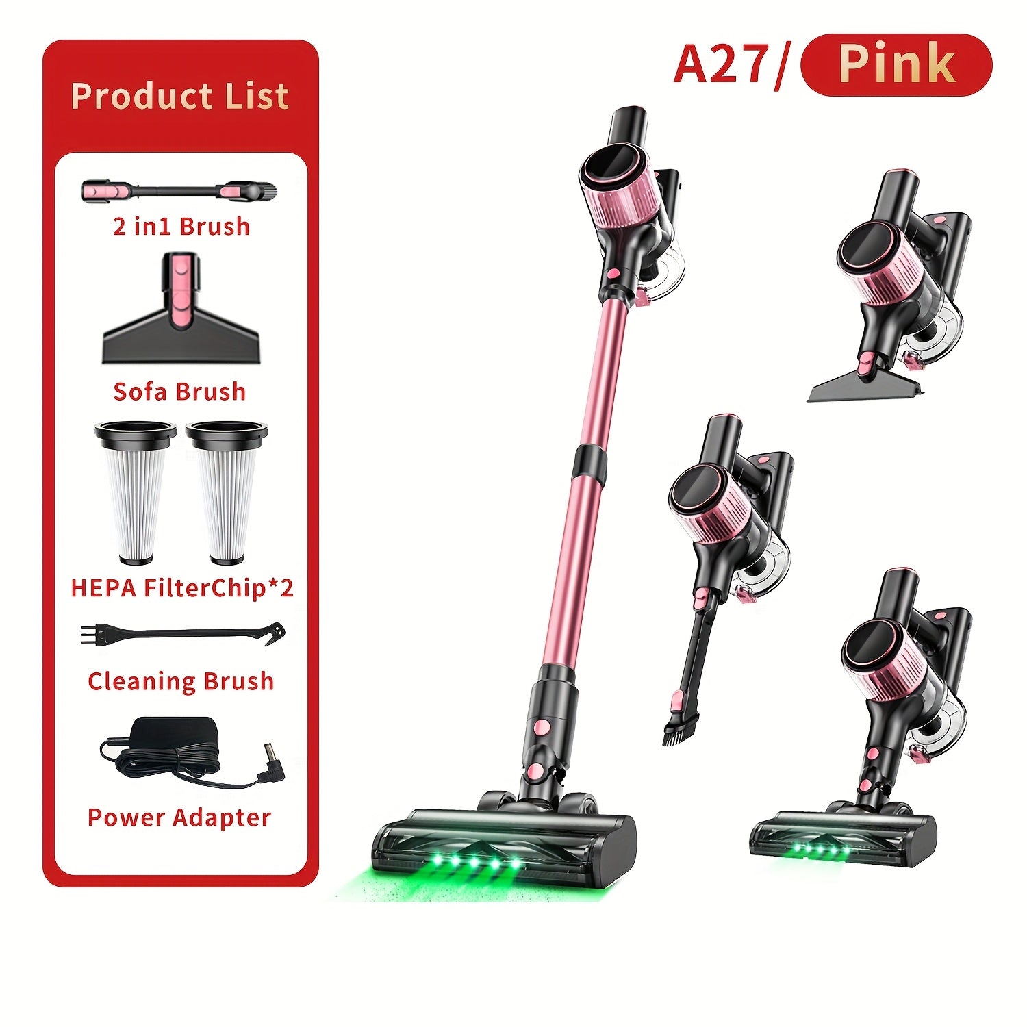 Anti-Tangle Cordless Stick Vacuum Cleaner 8-in-1 Blue – Lightweight, 3 Suction Modes, LED Display, Powerful Suction for Home Hard Floor Carpet Pet Hair | Canada