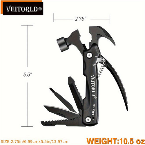 12-in-1 Survival Hammer Multitool – Hammer, Pliers, Screwdrivers & Bottle Opener, Compact Camping Hiking Emergency Tool, Gift for Dad & Men Canada