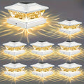 12/8pcs Outdoor Solar Column Cover Light Bright 2 Modes LED Solar Fence Deck Light for 3. 5x3. 5 4x4 4. 5x4. 5 5x5 Wood Posts, Solar Light for Garden Porch Patio Stair Decoration