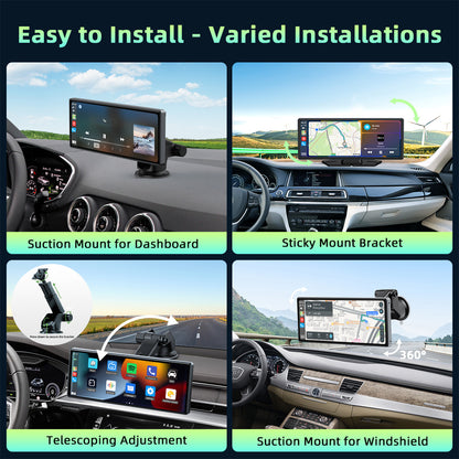 Portable Wireless CarPlay Screen for Car – 7"/9"/9.26" HD Display, Android Auto, GPS Navigation, Bluetooth, FM, AUX, AirPlay, Voice Control, Plug & Play for All Vehicles (Lamtto)