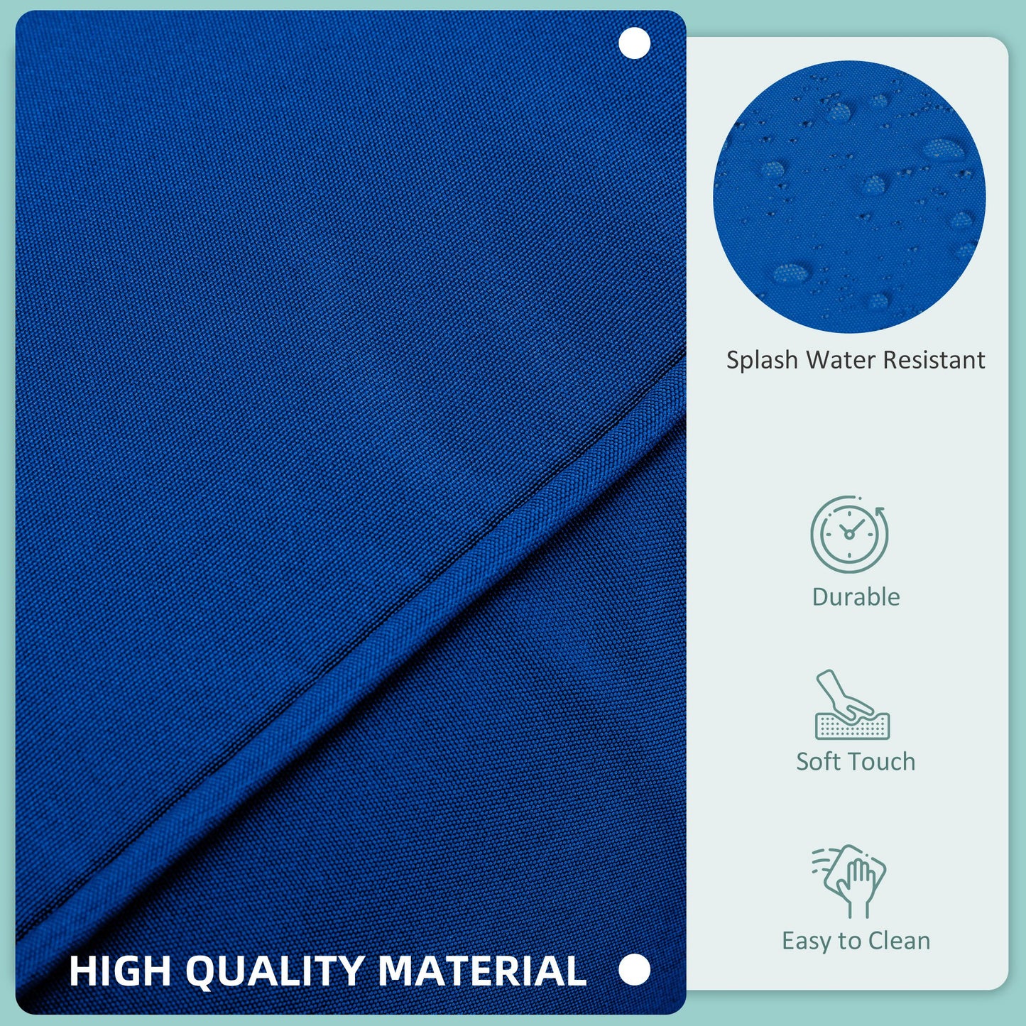 Outdoor Cushion Covers 14 Pcs Replacement for Rattan Sofa Set Polyester Waterproof Dustproof Machine Washable Zipper Closure Navy Blue - Patio Garden Furniture Covers, Canada