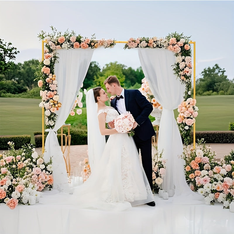 6.6ft/2m Square Balloon Arch Frame & Photo Booth Backdrop - Heavy-Duty Portable Metal Arch for Balloons, Easy Assembly for Weddings, Birthdays, Showers, Halloween, Christmas Parties - Sturdy Frame for Decorations Suitable for Events
