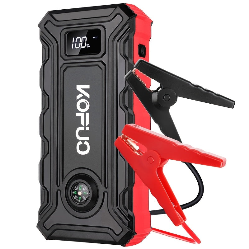 KOPUO 8000A Optional 7000A Peak Jump Starter, 12V High-Capacity Lithium Power Bank -20°C Cold Start, USB Power Bank & Fast Charge, Starts Gas And Up to 2.25gal Diesel, Smart Safety Clamps And 3-Mode LED Car Emergency And Camping Essential