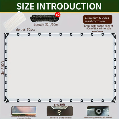 Heavy Duty Waterproof Tarp Cover – Snow & Wind Resistant, Hot Melt Reinforced Edges, Tear-Proof, Multiple Sizes for Garden Fence, Patio, Vehicle, Chicken Enclosure & Outdoor Protection | Canada