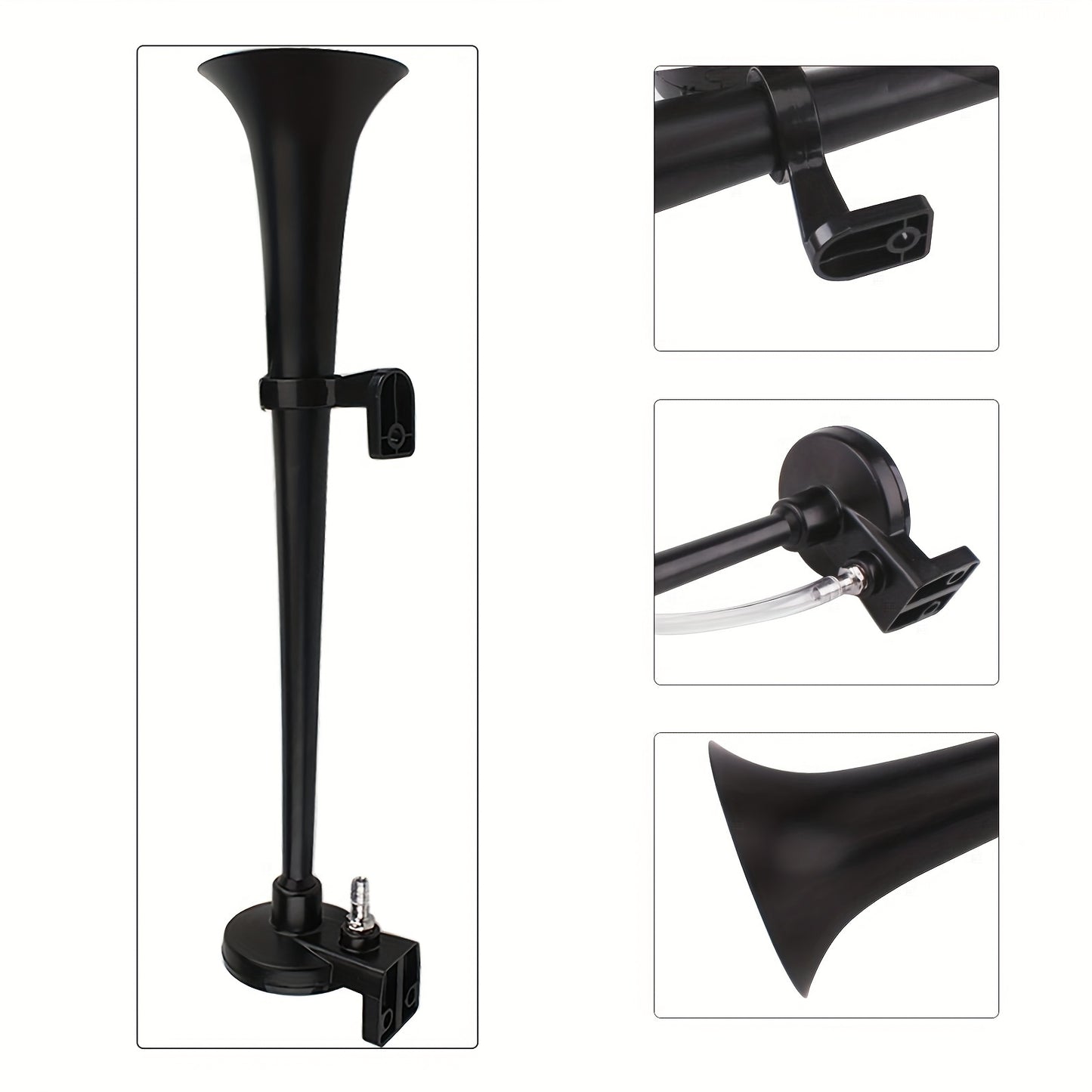 ALLREY 12V Air Horn Kit Super Loud 18" Single Trumpet Truck & Train Horn with Compressor, Chrome Zinc Alloy, Easy Install for Cars, Trucks, SUVs & Boats Canada